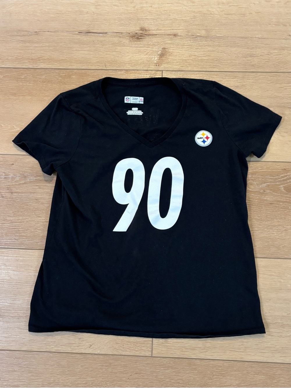 Woman’s Watt #90 Shirt Pittsburgh Steelers Large